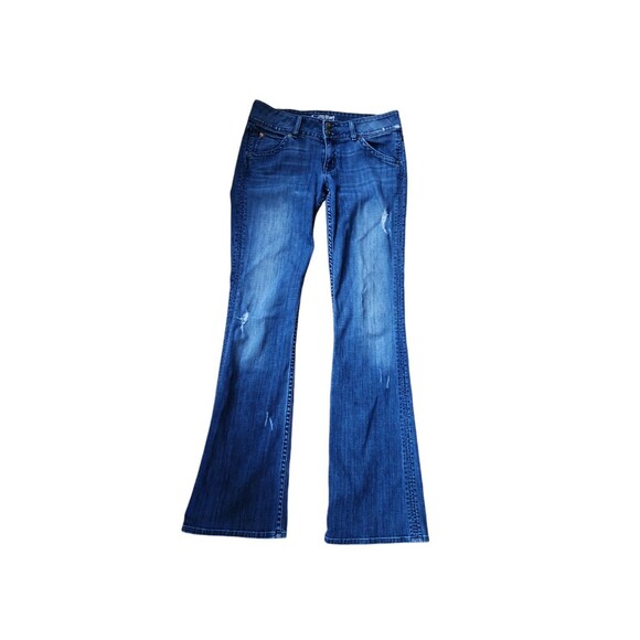 Hudson Vintage Y2K Bootcut Jeans Women's Size 28 Distressed Low Rise Dark Wash - Picture 1 of 9